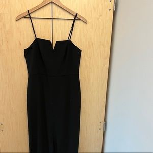 HALSTON black floor length gown